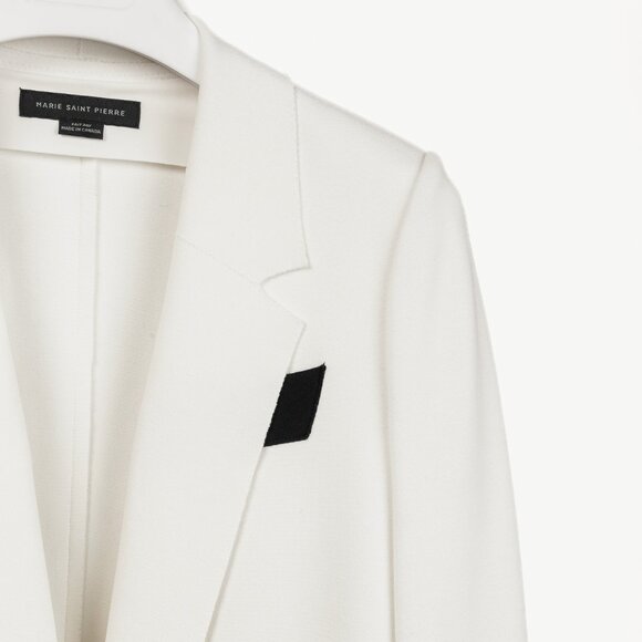 Marie Saint Pierre White & Black Ponte Two-Tone Blazer - Picture 4 of 9